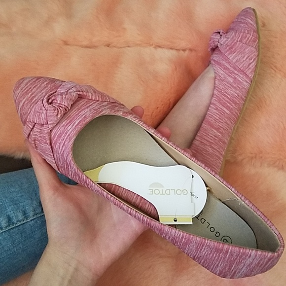 Gold Toe Shoes - Gold Toe Pink Flat Shoes